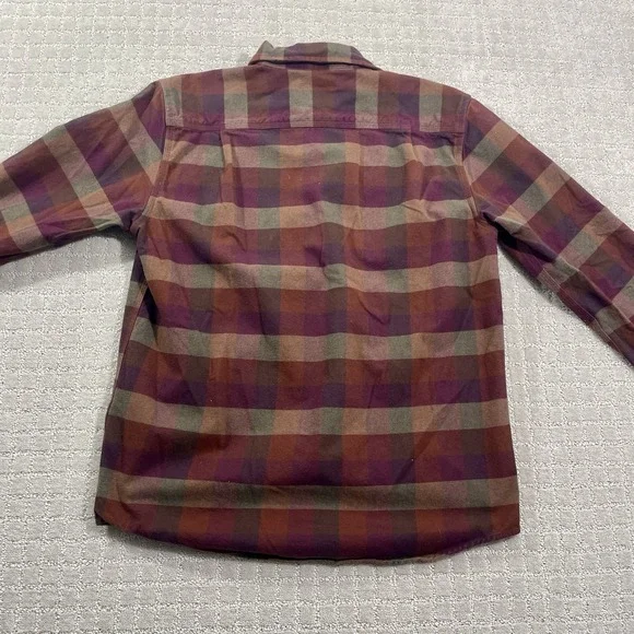 Carhartt Men's Brown Flannel Shirt Button Up Plaid Check Loose Fit Size Medium - Picture 5 of 6